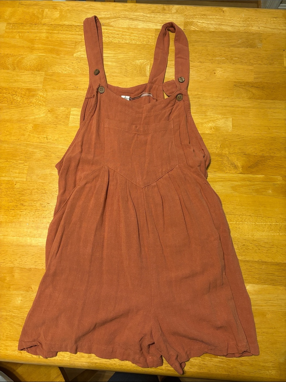 Rust Colored Cotton Blend One-Piece Romper